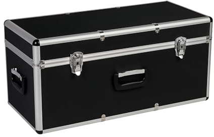 Kreher® Transportkoffer 100L - Robuster Werkzeugkoffer mit Aluminiumrahmen & ABS-Korpus, abschließbar, Metallverschlüsse, Neopren-Innenraum - Große Aufbewahrungsbox für Werkzeug, Kamera & Elektronik
