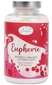 BadeFee Bademilch Harmonie – luxuriöses Milchbad mit Molke, Mandelöl & Meersalz, sinnlicher Rosenduft, made in Germany, 370 g (wilder Erdbeeren, Rhabarber)