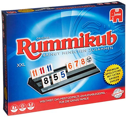 Jumbo Spiele Original Rummikub XXL - Der Klassiker unter den Gesellschaftsspielen im Großformat - für Erwachsene und Kinder ab 7 Jahren, JUM03819
