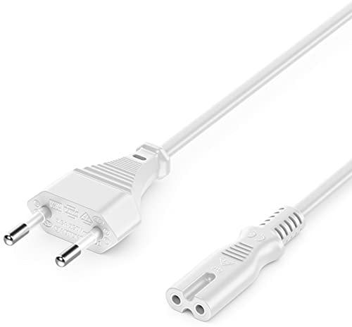 deleyCON 3,0m Netzkabel Stromkabel Strom Kabel Stecker Typ C Eurostecker auf C7 Buchse Euro-Netzkabel Kleingerätekabel Euro 8 TV Blu-Ray Haushaltsgeräte Netzteile - Weiß