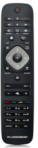 FOXRMT Ersatz-Philips-Fernbedienung, Universal-Fernbedienung für Philips Smart TV, kompatibel mit 40PFL5007H/12 40PFL5007K/12 40PFL5007T/12