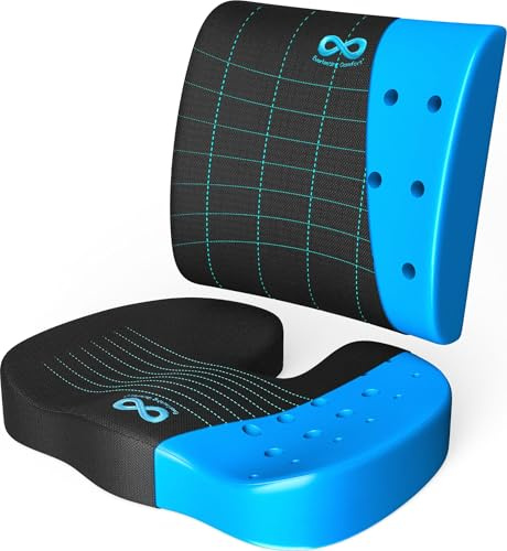 Everlasting Comfort Sitzkissen & Rückenkissen Set mit Gel-Memory-Foam – Kissen für Bürostuhl, Auto und Gaming-Stuhl