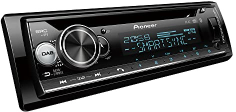Pioneer DEH-S720DAB-AN inklusive DAB Antenne, 1-DIN Autoradio, CD-Tuner mit FM und DAB+, Bluetooth, MP3, USB und AUX-Eingang, RGB-Beleuchtung, Freisprecheinrichtung, Smart Sync App, 13-Band-Equalizer