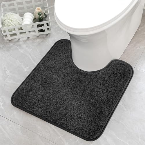 WC vorleger mit Ausschnitt, Badezimmerteppich, U-Waschbarer Teppich für Toilette und Badezimmer (50 x 40 cm)