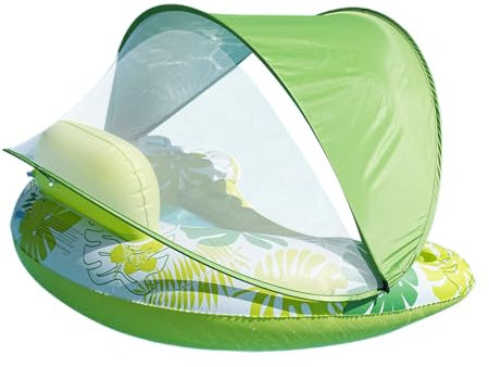 driattie Pool Floats Für Erwachsene,Aufblasbare Wasserliege Mit Sonnendach - Mit Getränkehalter Und Ergonomischer Schwimminsel Als Wasserliege Für Damen Herren Im Sommer Am Fluss See