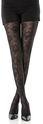 Gi&Gi Strumpfhose aus 40 Denier Netzgewebe mit Baumwoll-Zwickel für Damen aus umweltfreundlichem Garn, das Stil mit Umweltfreundlichkeit verbindet. Design inspiriert von Blumenmustern. N1612