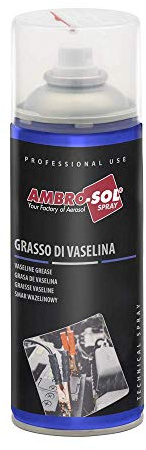 Ambro-Sol - G004 Vaseline Sprühfett, ideales Schmiermittel für empfindliche Mechanismen und elektrische Teile, 400 ml 100% recyclebare Weißblech-Spraydose