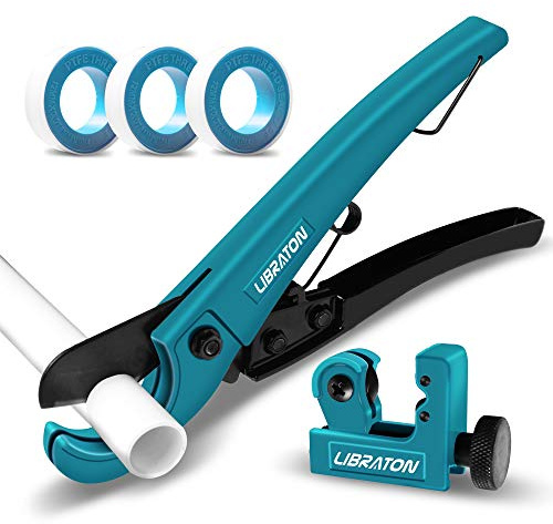 Libraton PVC Rohrschneider Kunststoff 0-31mm, Mini Rohrschneider Kupferrohr 3-22mm, Rohr Schere für PEX PVC PPR-Kunststoffschläuche und Rohrleitungen, für Aluminium, Kupferrohr