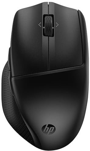 HP 480 Komfort-Maus, Bluetooth 5.3-Verbindung, optischer Sensor mit 4000 DPI, 6 programmierbare Tasten, Neigungsrad, Akkulaufzeit bis zu 10 Monate, Windows 10, 11 und MacOS, Schwarz