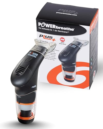 POWERBREATHE Plus I hoher Widerstand I Atemtrainer zur Stärkung der Atemmuskulatur I Inspirationsmuskeltrainer mit 11 Stufen I Atemtrainingsgerät für Atemübungen I Special Edition