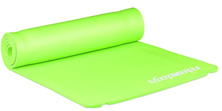 Relaxdays Yogamatte, 1 cm dick, für Pilates, Fitness, gelenkschonend, mit Tragegurt, Gymnastikmatte 60 x 180 cm, grün