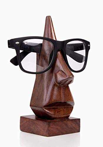 storeindya Geschenke Holz Brillenständer Nase Brillenhalter, Wooden Spectacle Holder Schreibtisch Nasenförmige Kinderbrille Handgefertigtes Brillen ständer optisches Zubehör für Wohnkultur