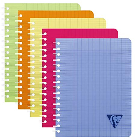 Clairefontaine 328715C - Spiralblock Linicolor (französische Lineatur, 17 x 22 cm, 50 Blatt) 1 Stück farbig sortiert