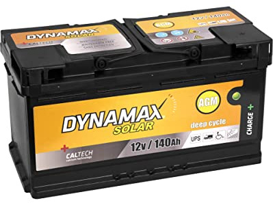 DynamaxSolar AGM Batterie 12v 140Ah Solarbatterie akku Solar Deep Cycle Verbraucherbatterie Wohnwagen Versorgungsbatterie Bootsbatterie 140 Ah