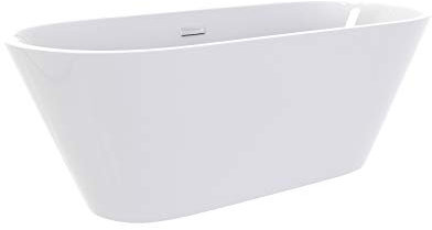 i-flair Freistehende Badewanne LUGANO Design 170 x 80 cm - aus Acryl in Weiß – verschiedene Größen