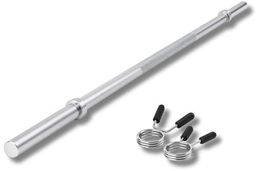 Lisaro® Langhantelstange mit Federverschlüssen – Ø 30 mm, 120/160 / 180 cm Länge, verchromter Stahl, bis 200 kg belastbar – Langhantel, Hantelstange, Hantel für Krafttraining & Home Gym