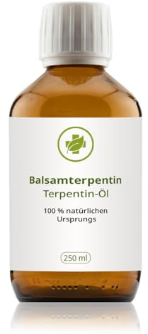 250 ml Hochwertiges deutsches Balsamterpentin Öl - Terpentin Öl farblos - mehrfach rektifiziert - 100% rein natürlichen Ursprungs