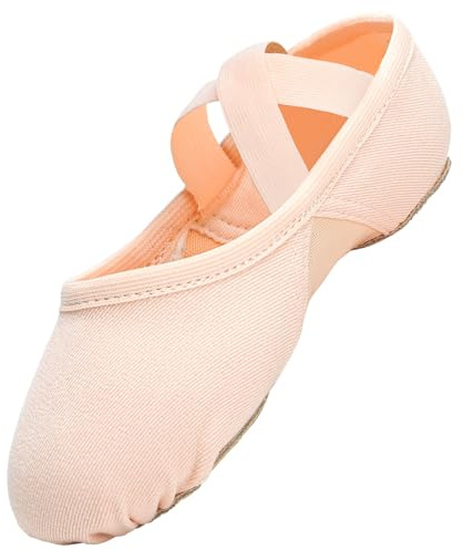 Elastische Ballettschuhe für Kinder Damen, Ballettschläppchen Leichte Tanzschuhe atmungsaktives Mesh-Futter Split Sohle für Yoga Ballett Tanz Gymnastik
