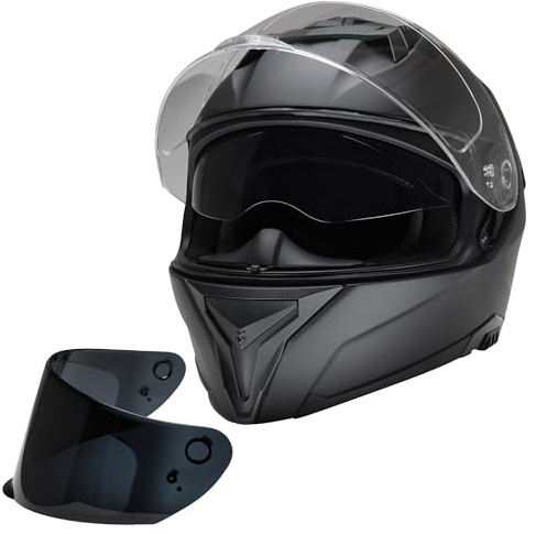 Motorradhelm Integralhelm CMX Blacky M schwarz matt mit Visier klar und getönt