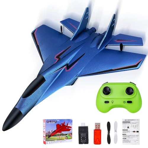 TGKYK RC Flugzeug 2CH Ferngesteuerter, 2.4Ghz Ferngesteuertes Flugzeug mit LED-Licht und Fernsteuerung, Styroporflieger Spielzeug mit USB Aufladung