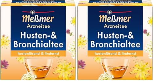 Meßmer Husten- und Bronchialtee | hustenlösend & lindernd | 9 Teebeutel | Glutenfrei | Laktosefrei | Vegan (Packung mit 2)
