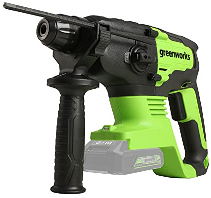 Greenworks GD24SDS2 Akku Bohrhammer SDS mit bürstenlosem Motor, 0-1000 U/min, 0-4500ipm, 2 Joule Schlagstärke, OHNE 24V Akku & Ladegerät, 3 Jahre Garantie
