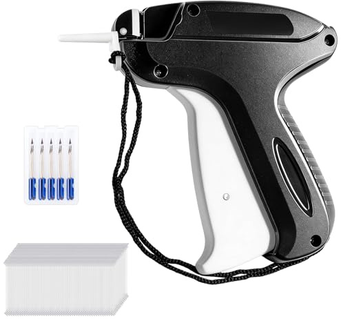 ilauke Etikettierpistol Heftpistole Etikettiermaschine, Marke Tags Label Tagging Gun mit 5 Ersatznadeln+2000 Heftfäden für kleidung preisschilder Etiketten Preis Marke Tags Schild Label Hut, Schwarz