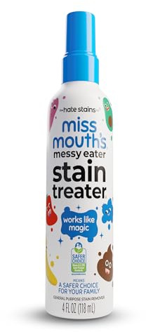 Miss Mouth's Messy Eater Fleckenbehandlungsspray, 120 ml, Fleckenentferner, Neugeborene und Babys, keine chemische Reinigung, Lebensmittel, Fett, Kaffee, Wäsche, Unterwäsche, Stoff