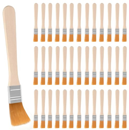 40 Stück Kleine Pinsel Borstenpinsel Set, 13.5cm Flachpinsel Lackierpinsel Malerpinsel Pinsel Lack Fensterpinsel mit Holzgriff für Farben Kunst Malerbedarf Lacke Malerei DIY Streichen von Wänden