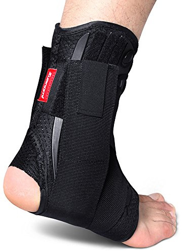 Kuangmi Knöchelbandage für Sport & Medizin – Stützbandage bei Bänderriss, Verstauchung, Arthrose | Mit Seitenschutz & Kreuzverstärkung, atmungsaktiv, schmerzlindernd (1 Stück)(S)