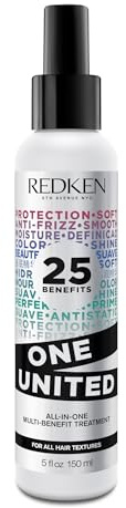 Redken Multi-Benefit-Treatment, Feuchtigkeitsspendendes Pflege-Spray für alle Haartypen, Hitzeschutz & Anti-Haarbruch, One United, 1 x 150 ml