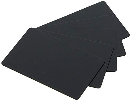 Plastikkarten lebensmittelecht schwarz matt blanko [50 Stück] Blankokarten 86 x 54 mm Kunststoff bedruckbar