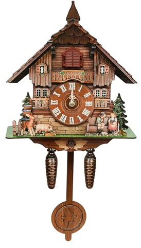 NIGORIY Moderne Kuckucksuhr, 25x10x50cm Kuckucksuhren mit Pendel, Cuckoo Clock Aufhängeloch 7:00-21:00 Läutzeit 25x10x50cm Wanduhr Kuckuckswanduhr für Wohnzimmer Schlafzimmer Arbeitszimmer
