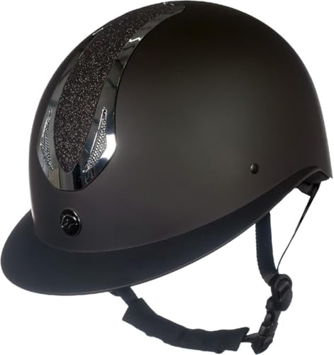 HKM Damen Illusion Reithelm, Schwarz/Shiny Silver, 52-54 cm
