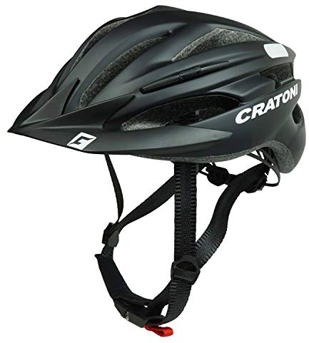 Cratoni Pacer - Fahrradhelm Fahrradhelm Allroundhelm, Schwarz Matt - Reflektor, L-XL (58-62cm)