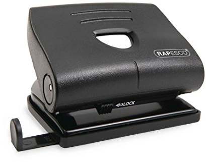 Rapesco PF8700B1 820-P 2-fach Locher mit Antibakteriellem Schutz, 22 Blatt Kapazität, Schwarz