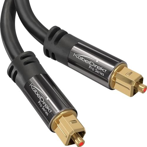 TOSLINK Kabel, Optisches Audiokabel - 5m Glasfaserkabel für Soundbars (Digital S/PDIF, Stereoanlagen/Verstärker/Verstärker, Heimkino, Xbox One/PS4) - CableDirect
