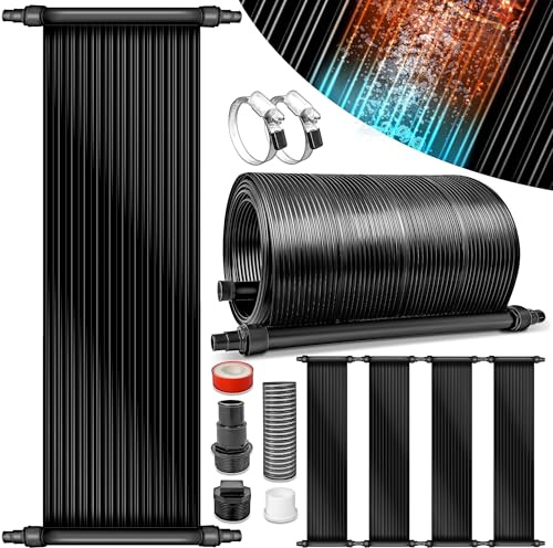 tillvex Pool Solarkollektor Set 76 x 300 cm | Solarheizung bis 12.000 l Wasserinhalt | Umweltfreundliches Erhitzen | Poolheizung Komplettset | Solarmatte | Pool Schwimmbad Sonnenkollektor Warmwasser