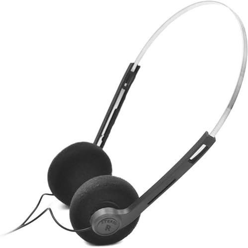 Hehglng Schwarz Retro Over-Ear Ohrhörer, Mini Stereo Leichte Kopfhörer mit Kabel, Hi-Fi Stereo Kopfhörer, 80er 90er Jahre Vintage Headset Kabelgebunden, für die meisten Handys Wiedergabe Pevices
