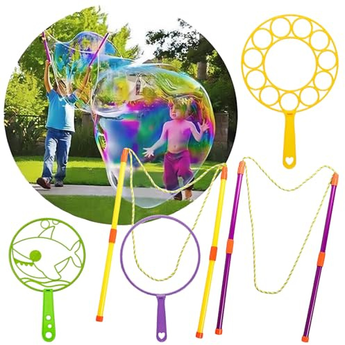 Riesenseifenblasen Set Seifenblasenmaschine Kinder,55CM XXL Seifenblasen Stab Groß, Riesen seifenblasen Ring,Seifenblasenpistole Outdoor Spiele Gartenspielzeug draußen