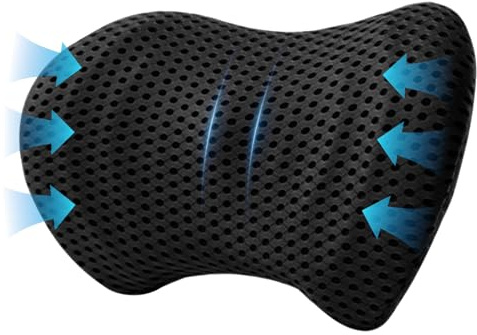 Raxfekro Lumbalkissen Rückenkissen, Ergonomisches Lendenkissen aus Memory Foam, Rückenpolster für Back Support, Lendenstützkissen für Autositze und Bürostühle (Schwarz)