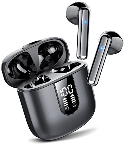 Jesebang Bluetooth Kopfhörer In Ear, Kopfhörer Kabellos Bluetooth 5.3, Ultraleicht Ohrhörer mit HD Mikrofon, Herausragender Sound Musik, Schwarz