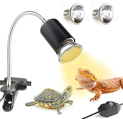 NANEEZOO Schildkröten Wärmelampe - Reptilien Terrarium Lampe 25W Reptilien Heizlampe UV Wärmespotlampe mit Clip E27 Wärmestrahler Aquarium Tiere - für Schildkröte, Eidechse, Spinne, chlange