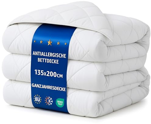 Amazinggirl Bettdecke 135x200 Ganzjahresbettdecke – Weiche atmungsaktive Steppbettdecke für Allergiker, kuschelige Decke mit Füllung, Oeko-Tex Zertifiziert