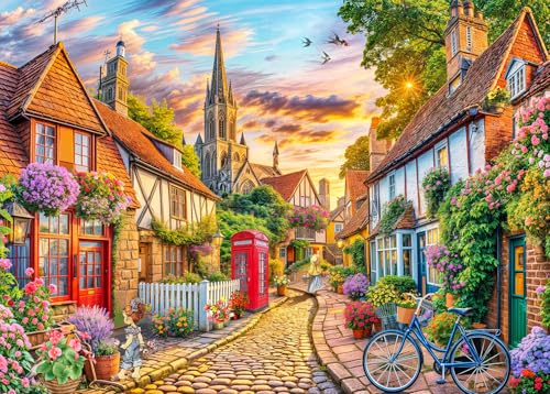 Puzzle 1000 Teile für Erwachsene, klassisches Lernspiel-Charmante und schöne Stadt-Wunderschönes Dekoration Puzzle Geschenke