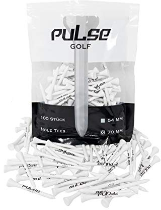 Premium Holz Golf Tee - 100 Stück (Weiß, 70)