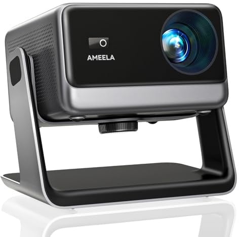 30000 Lumen Beamer Compatible with Netflix AMEELA 1080P Beamer mit WiFi und Bluetooth, Autofokus/Trapezkorrektur 100,000+ Apps & Unterstützt, Dolby Audio,Videoprojektor für IOS/Android/PS5