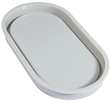 Rayher Silikon-Gießform Untersetzer oval, 17,8 x 9,5 cm, Höhe 1,6 cm, zum Ausgießen mit Kreativ Beton, Art Resin Gießharz, Raysin-Gießpulver, 36126000, Grau