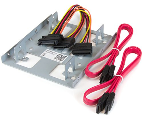StarTech.com Dual 2,5 SATA Festplatten auf 3,5 Einbauschacht Halterung - 2-fach HDD/SSD Halterung mit SATA Strom- und Datenkabel