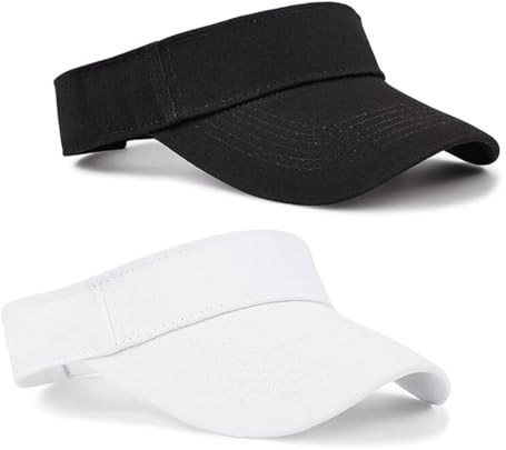 MQLSAERI 2 Stück Visor Cap Damen Golf Cap Damen Tennis Herren Kappe Sonnenschild Basecap - Schwarz/Weiß